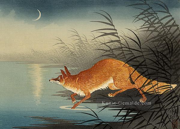 Fuchs im Schilf Ohara Koson Shin Hanga Ölgemälde